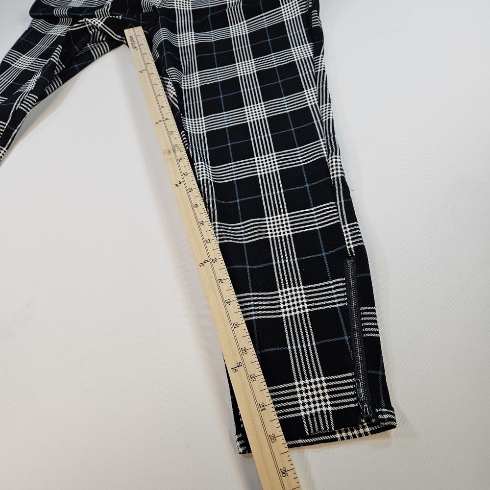 NWT TORRID Size 16 BLACK TEAL PLAID PONTE MULTI ZIP SKINNY ANKLE PANTS POCKET - Picture 12 of 14